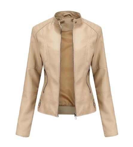 Close-up van metalen rits en leren klep