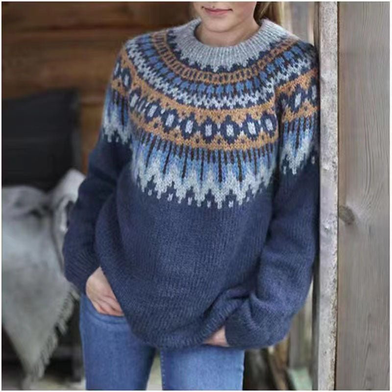 Detal wzoru Fair Isle na rękawie swetra